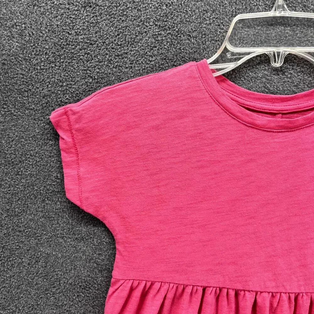 Old Navy Dress Girls Small 6 7 Pink short sleeves beach summer‎ crew neck